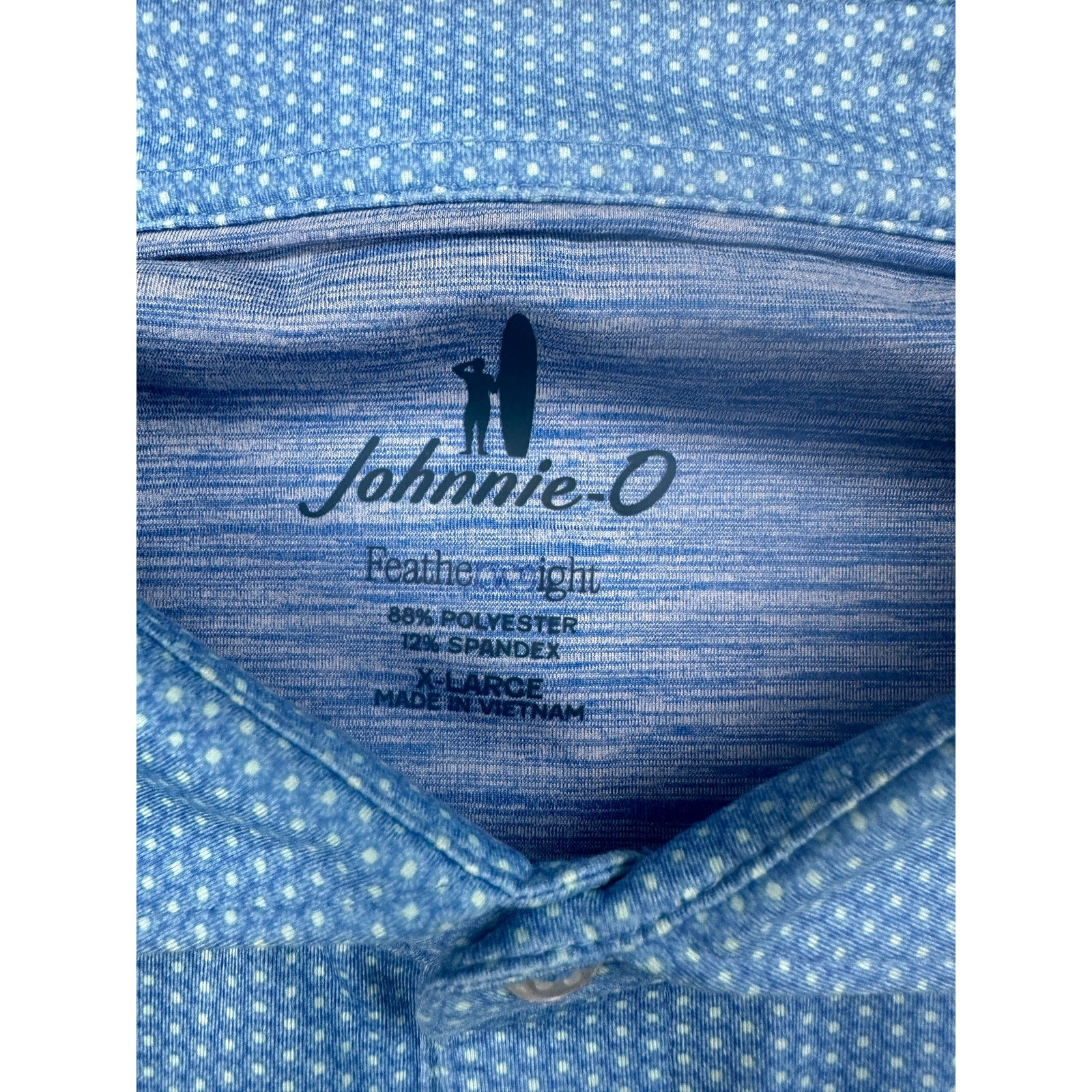 Johnnie-O Marlin Featherweight Performance Golf Polo in Palisades Blue, White — Size XL // Preowned