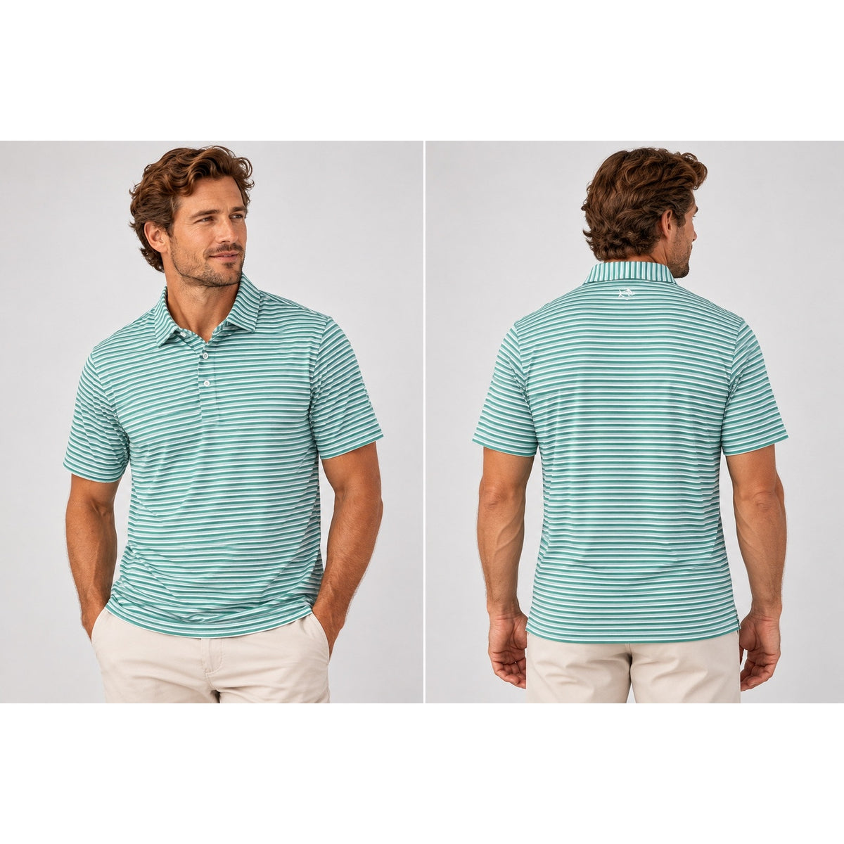 Southern Tide Driver Gulf Stripe Short Sleeve Performance Polo — Size 2XL // Preowned