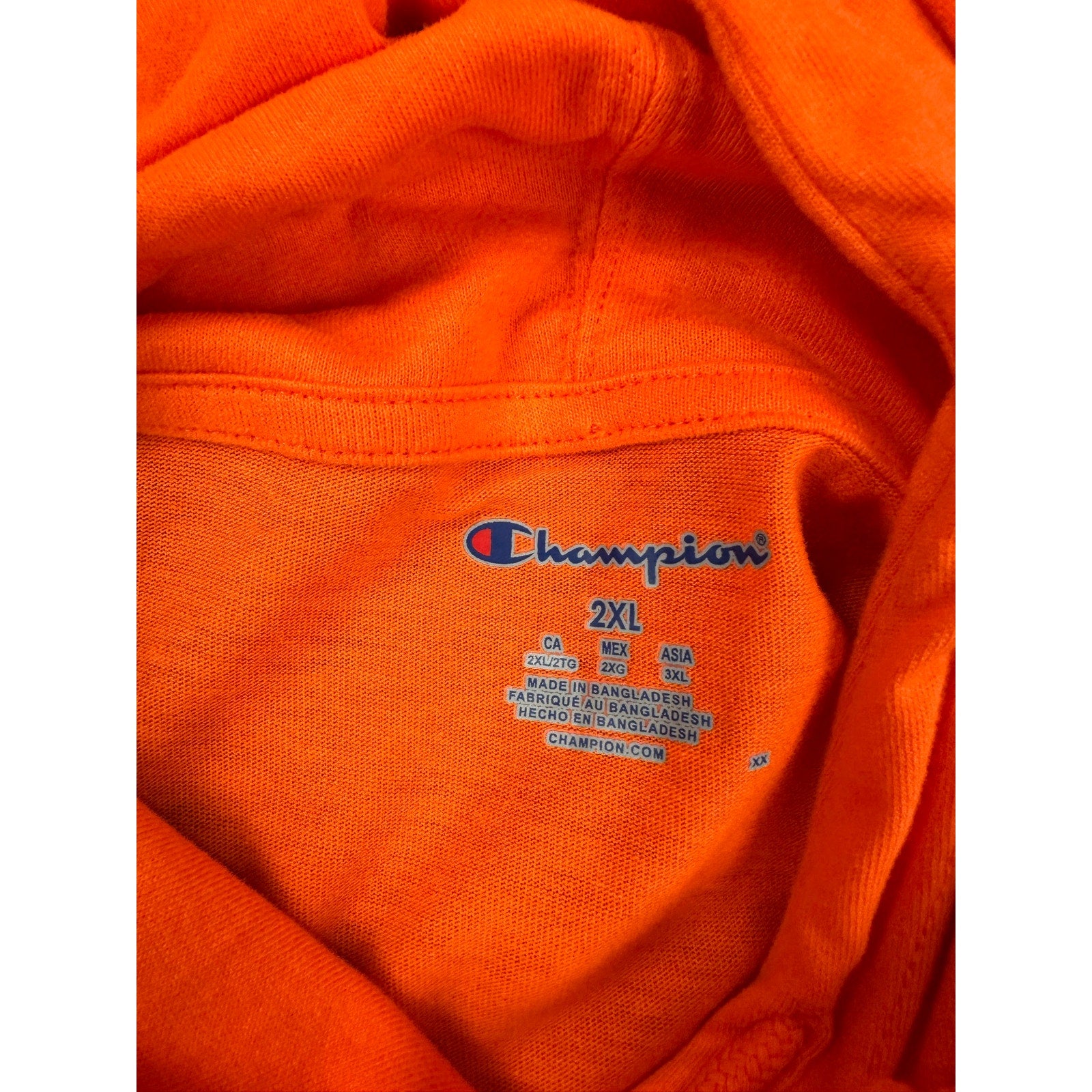 Champion UTSA Roadrunners Long Sleeve Hooded Soft Tee in Bright Orange — Size 2XL