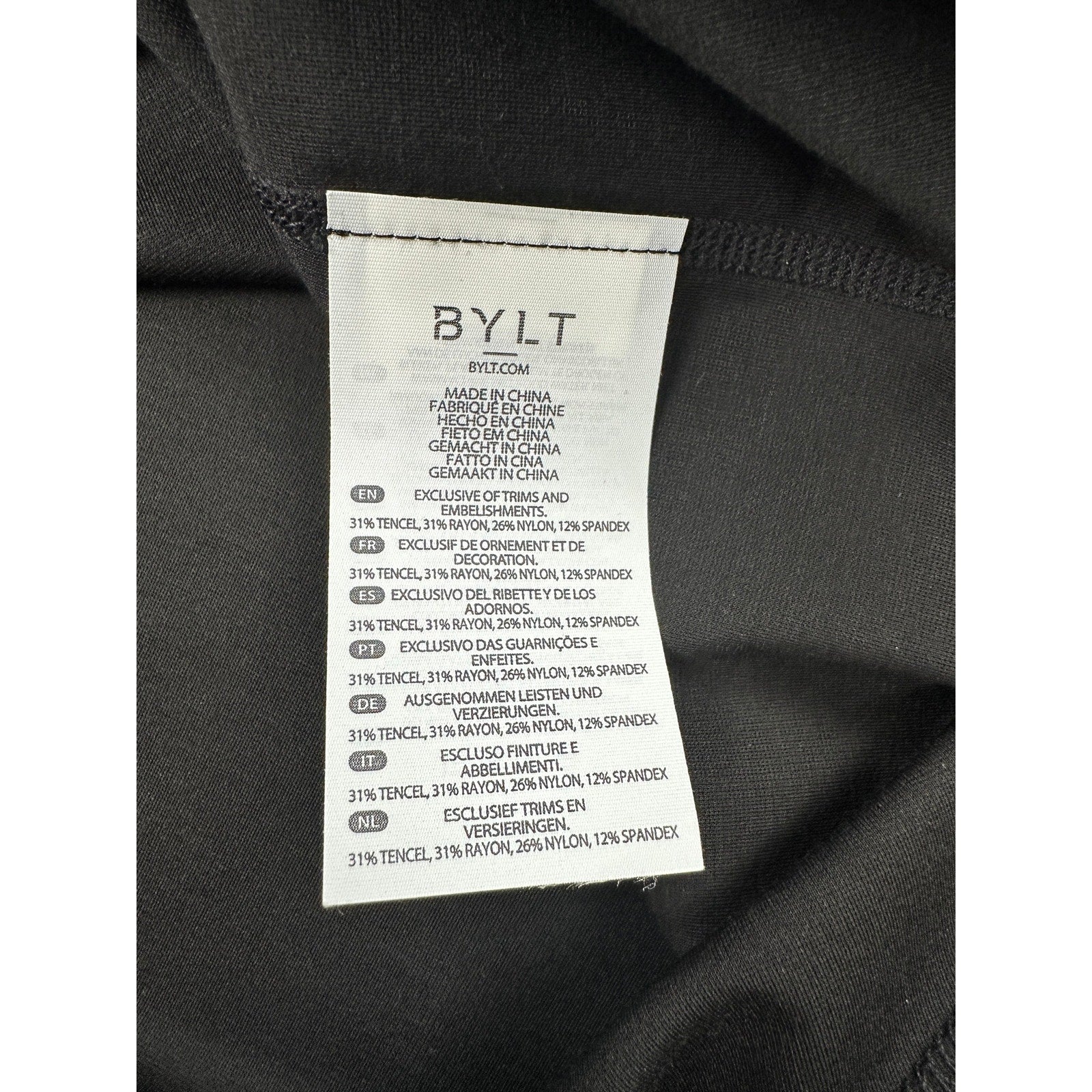 BYLT Everyday Short Sleeve Drop Cut Tee in Black — Size Large