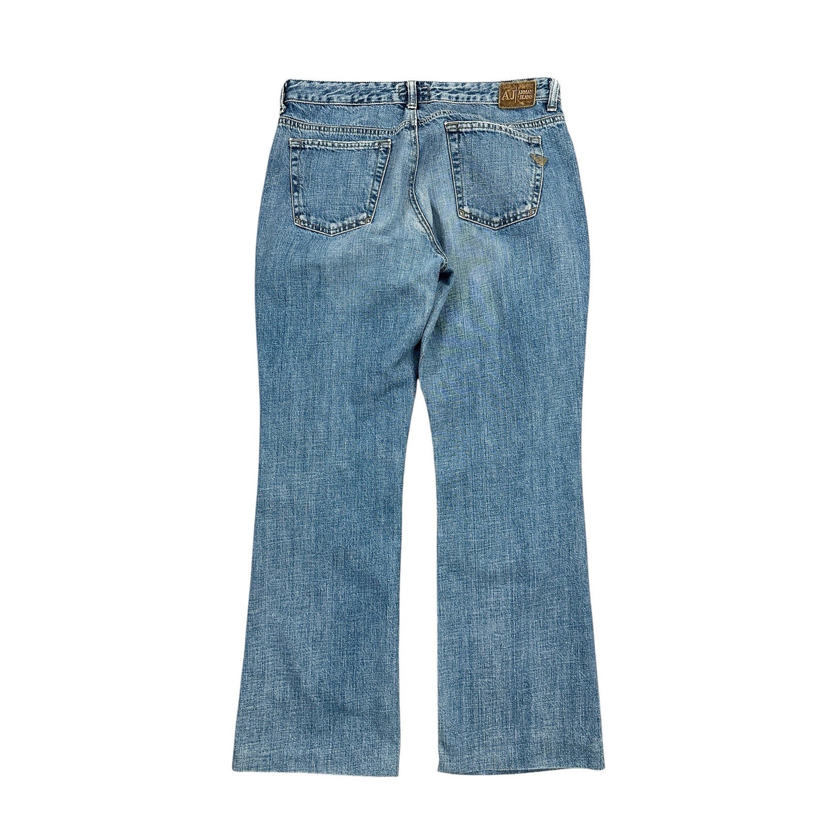 Armani Jeans Vintage 90s Y2K Eagle Logo Indigo 003 Series Bootcut Jeans in Blue — Size 32 // Preowned