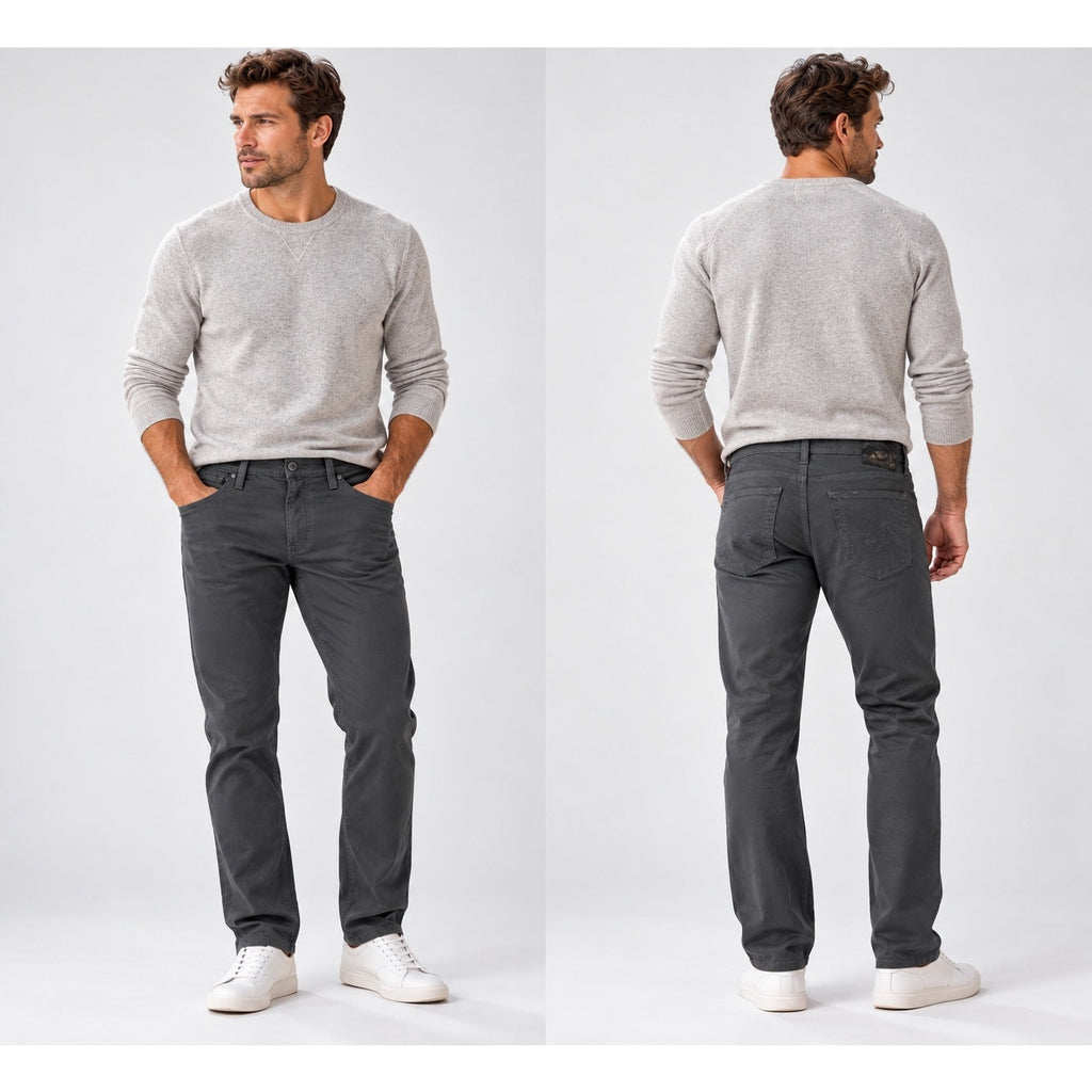 AG Adriano Goldschmied The Protégé Straight Leg Sueded Sateen Stretch Chino Jeans — Size 30x34 // Preowned