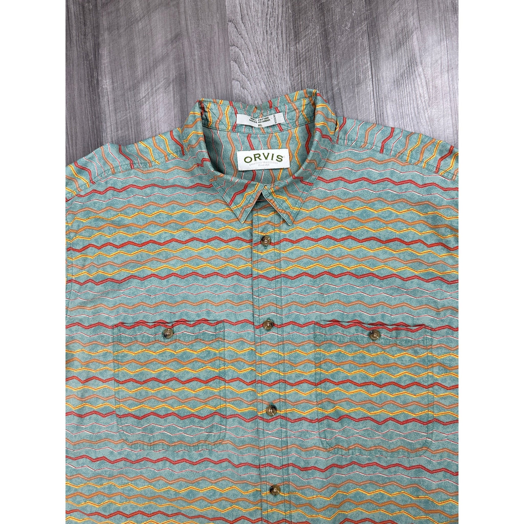 Orvis Santa Fe Wave Stripe Short Sleeve Shirt — Size XL // Preowned