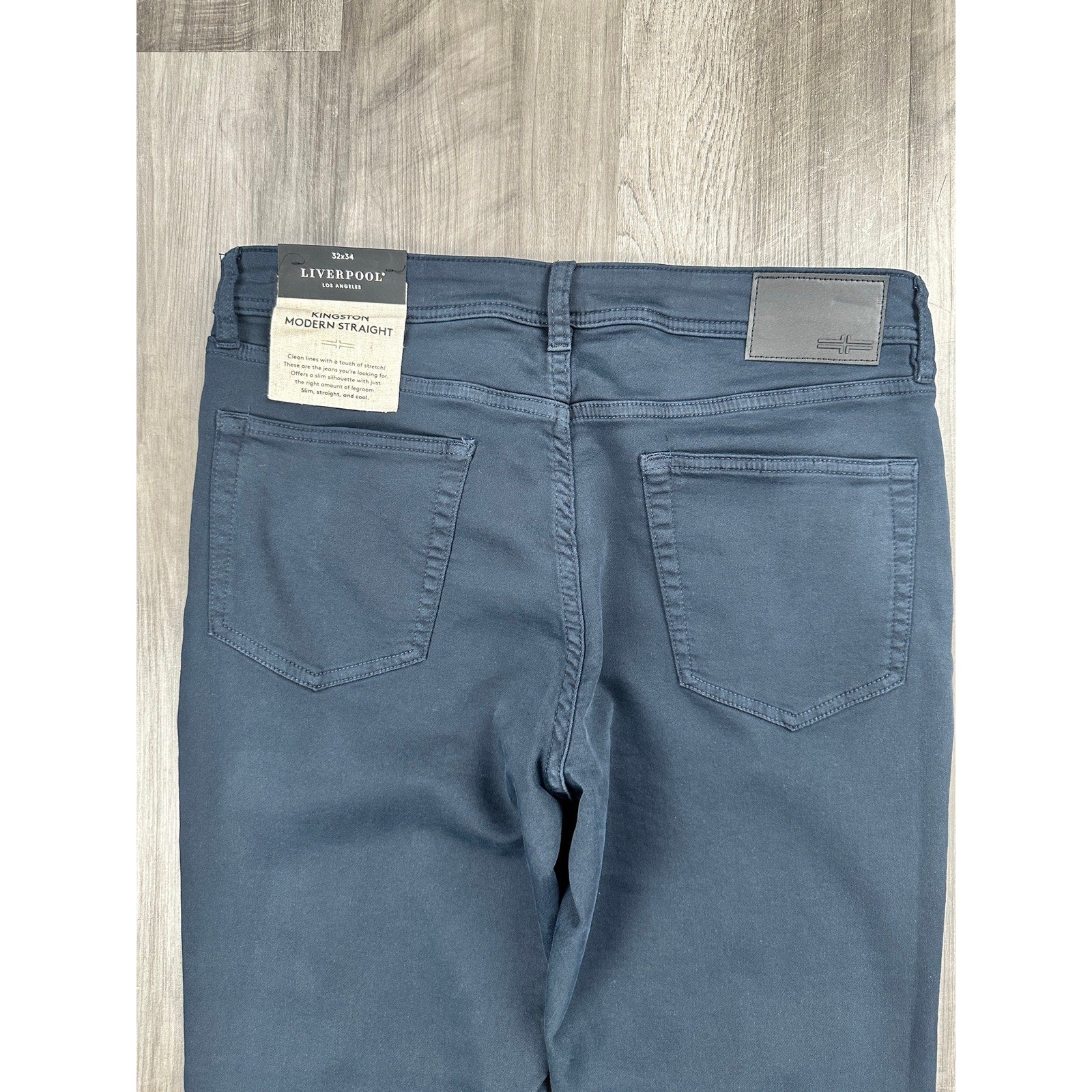 Liverpool Los Angeles Kingston Modern Straight Stretch Jean in Navy — Size 32x34