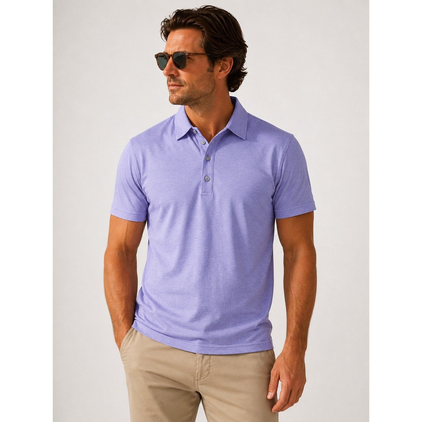 1764 Signature Beach Polo in Lavender Heather — Size Medium