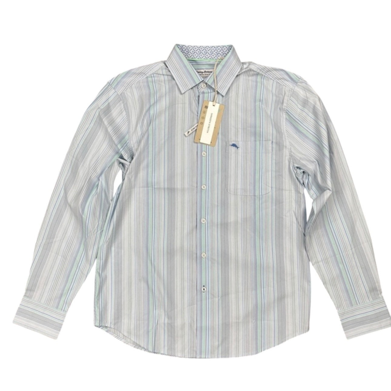 Tommy Bahama Sarasota Stretch Dew Drop Striped Long Sleeve Button Down - Small