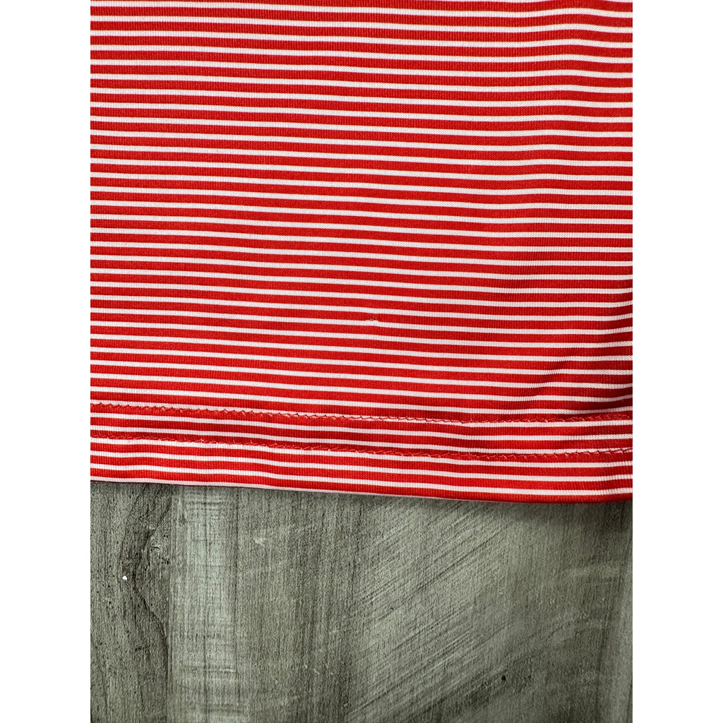 Dark Horse Tack & Supply Texas Tech Red Raiders Striped Golf Polo in Red, White — Size 2XL // Preowned