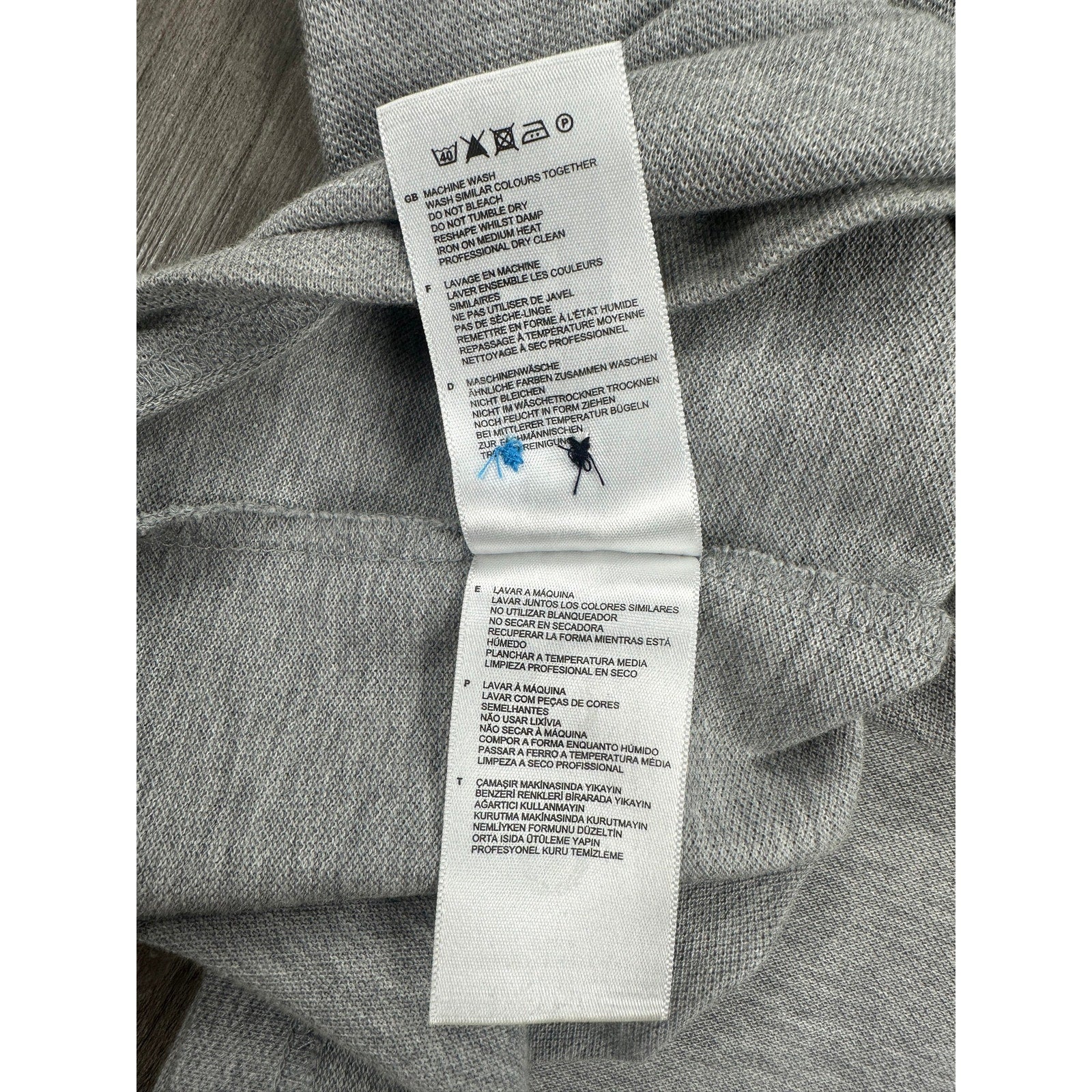 Fred Perry Slim Fit Colorblock Pique Polo in Navy Blue Gray — Size XL // Preowned