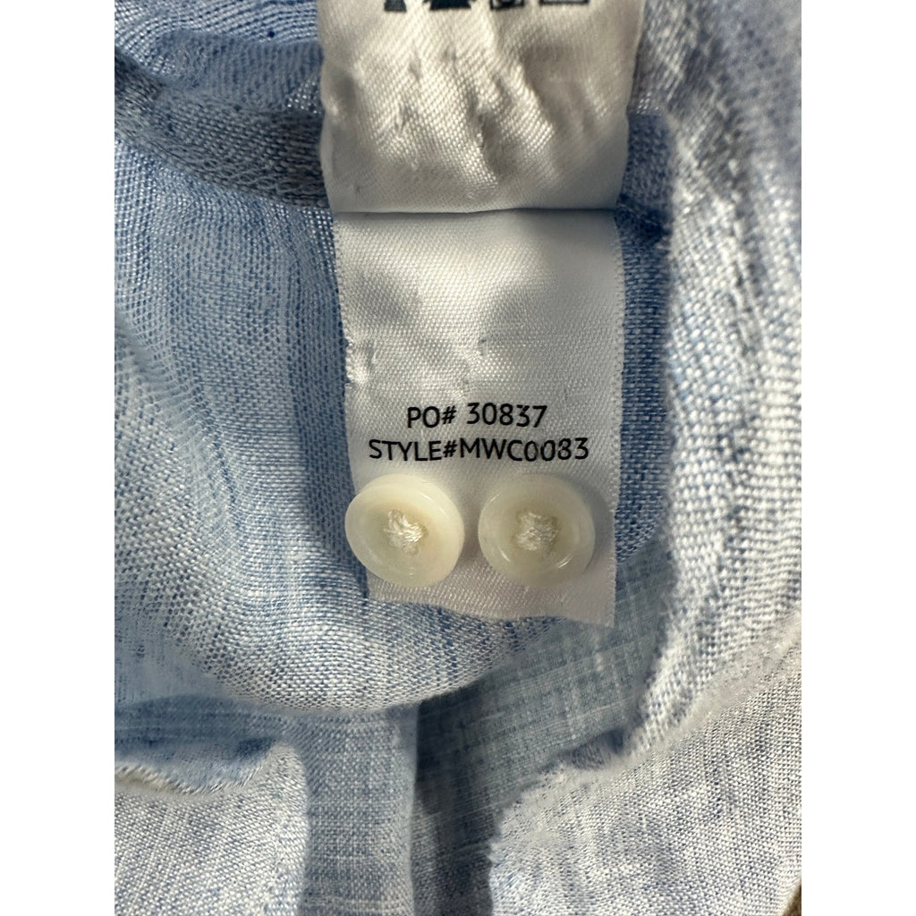 Faherty Laguna Linen Long Sleeve Shirt in Light Blue — Size Medium // Preowned