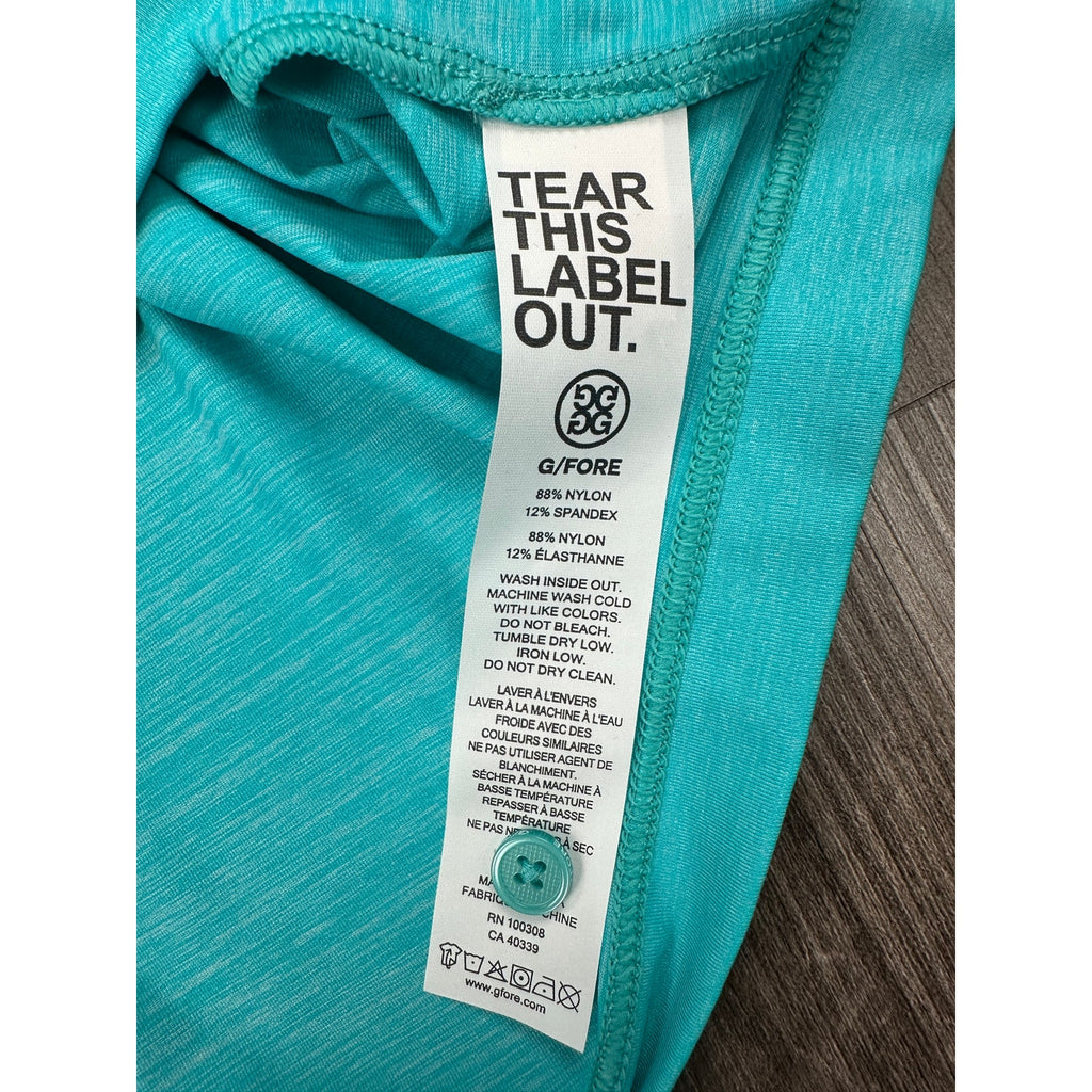 G/FORE Melange Ice Nylon Long Sleeve Polo in Siren Melange — Size Medium