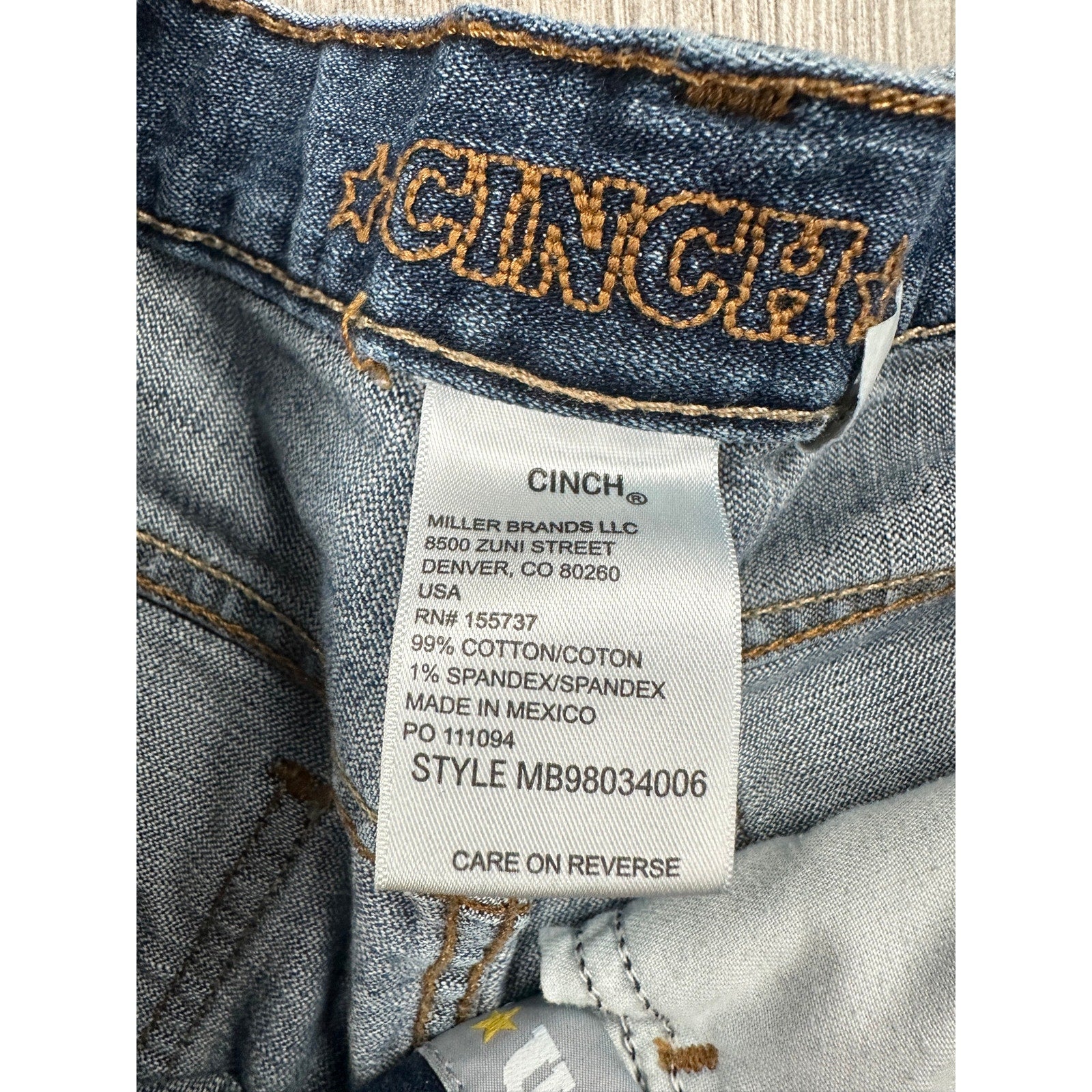Cinch Silver Label Slim Straight Jeans in Dark Stone Blue — Size 31x32 // Preowned