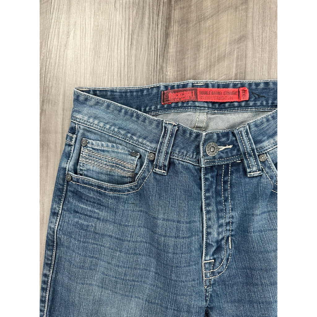 Rock & Roll Denim Double Barrel Relaxed Straight Leg Jean in Blue — Size 29x32 // Preowned