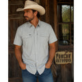Poncho Outdoors The Laredo Slim Fit Western Performance Short Sleeve Pearl Snap in Gray — Size 2XL // Preowned