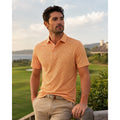 Redvanly Harrow Floral Golf Polo in Tangelo Orange, White — Size XL
