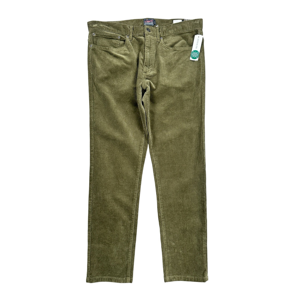 Grayers Burlington Stretch Corduroy Five Pocket Pants in Dusty Olive — Size 34x32