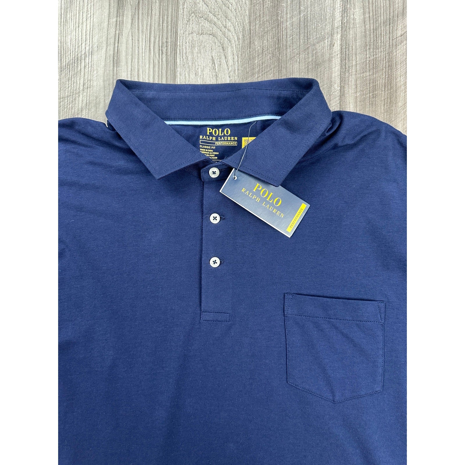 Polo Ralph Lauren Performance Classic Fit Long Sleeve Golf Polo in Navy — Size 2XL