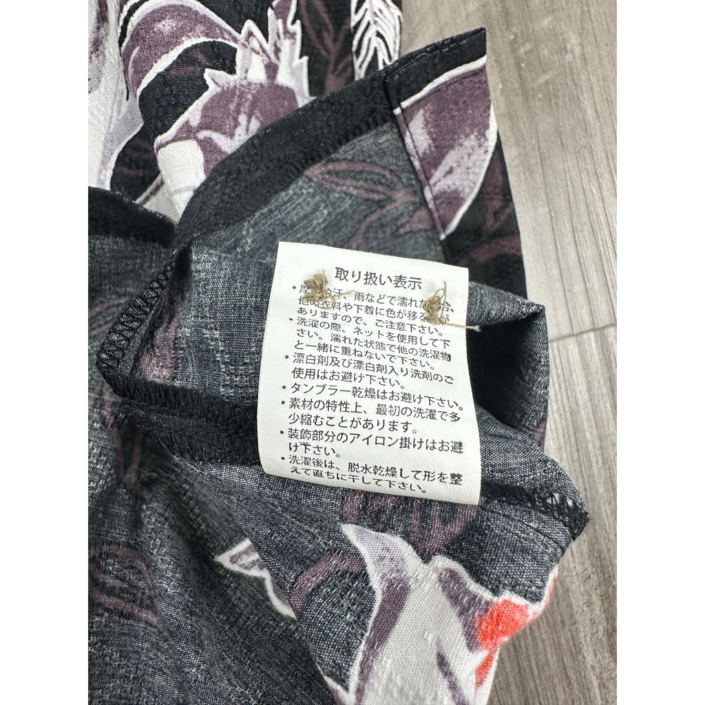 Kahu Kariyushi Wear Ryukyu Style Hawaiian Short Sleeve Button Down in Black Multi — Size 2XL // Preowned