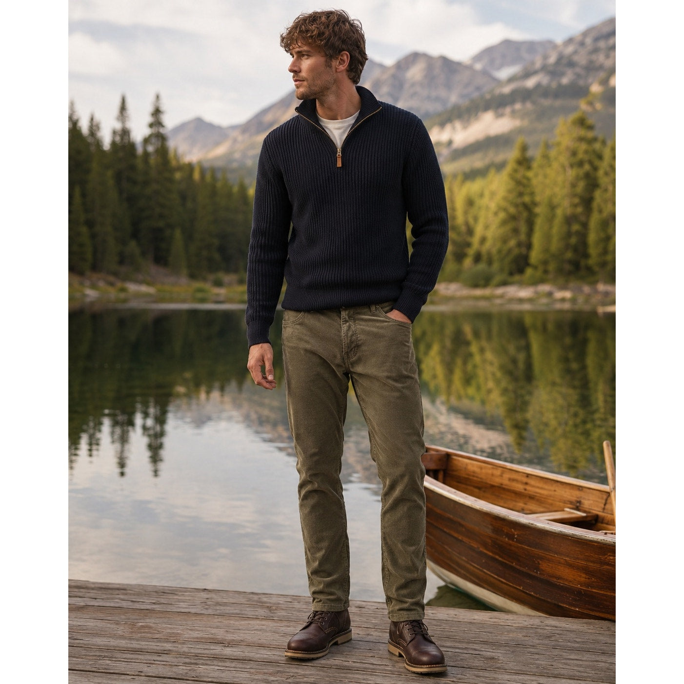 Lacoste Devanlay Vintage Corduroy Pants in Olive Brown — Size 33 // Preowned