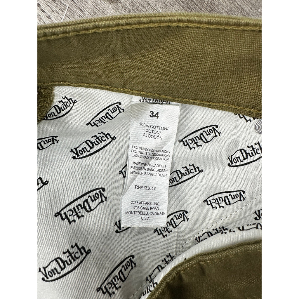 Von Dutch Straight Double-Knee Carpenter Pant in Sphagnum Green — Size 34