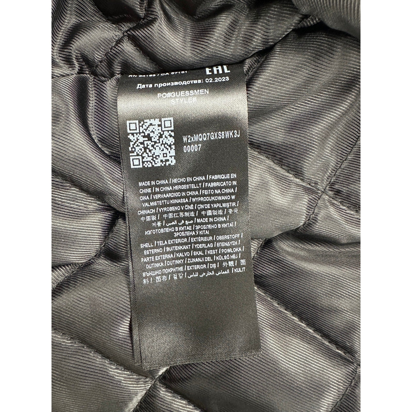 Guess Quilt Lined Full Zip Jacket in Olive Green Black — Size XL // Preowned