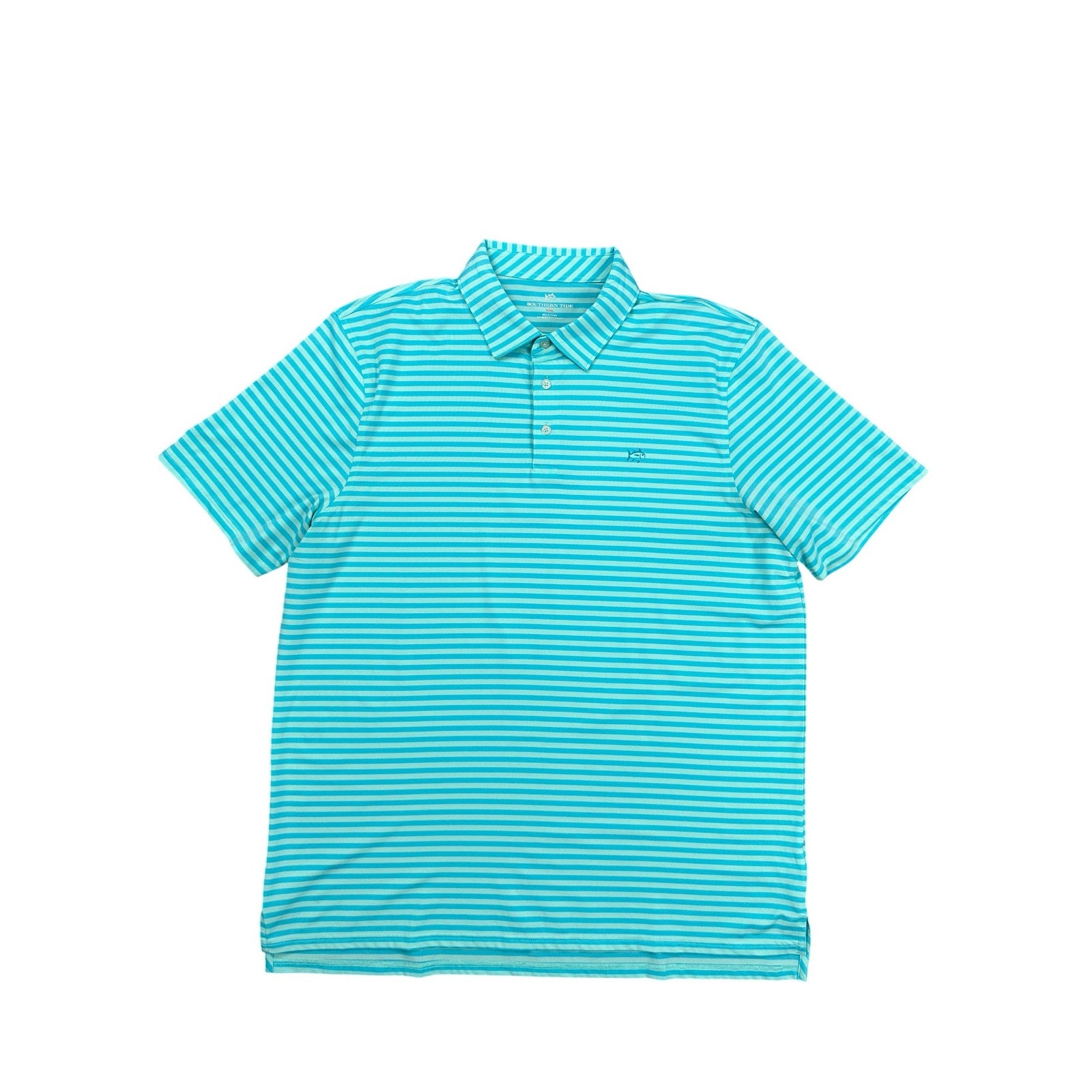 Southern Tide Driver Performance Stretch Striped Polo in Sea Blue — Size 2XL // Preowned