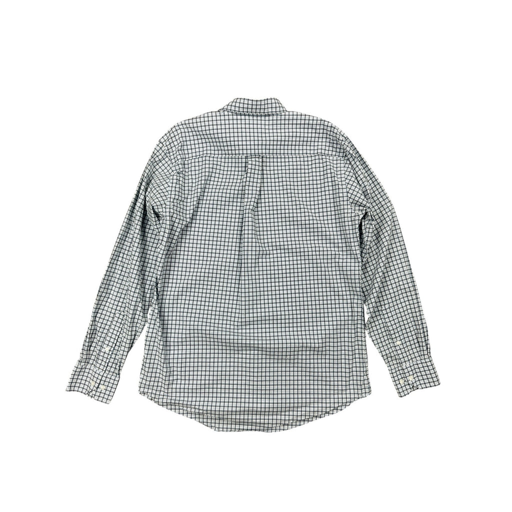 Onward Reserve Tailored Fit Plaid Long Sleeve Button Down in White, Blue, Navy and Dark Tan — Size XL // Preowned