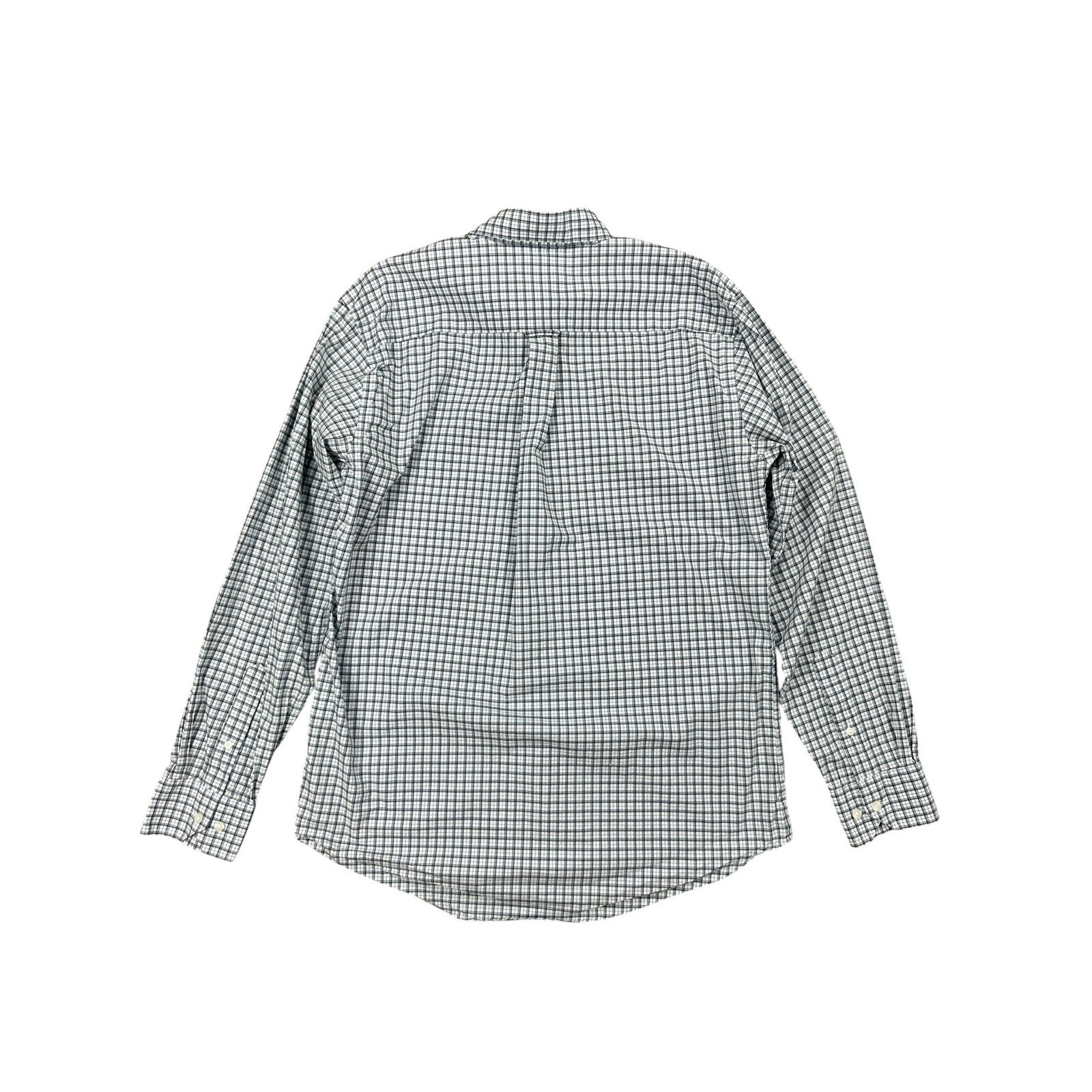 Onward Reserve Tailored Fit Plaid Long Sleeve Button Down in White, Blue, Navy and Dark Tan — Size XL // Preowned