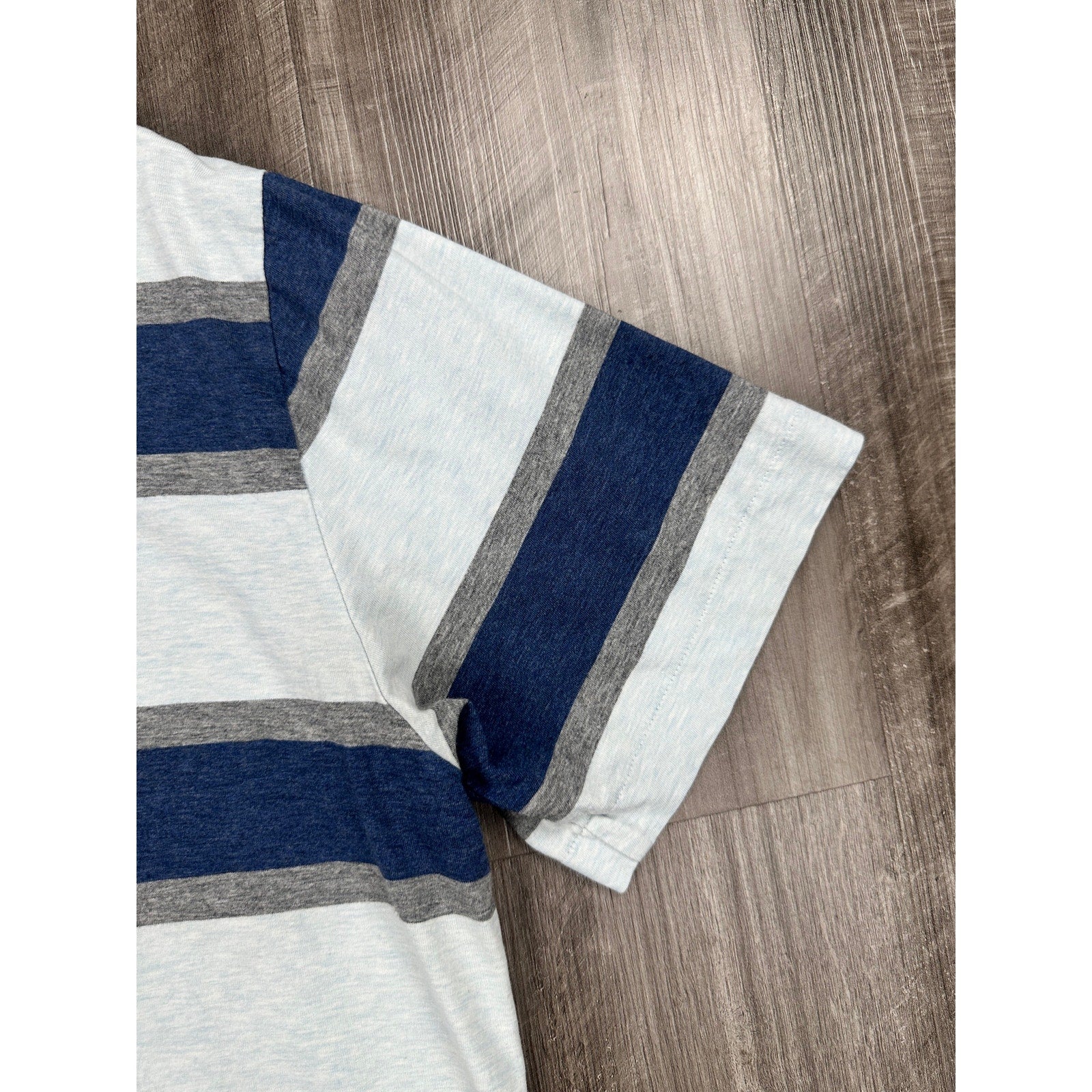 Patagonia Squeaky Clean Rugby Stripe Polo in Atoll Blue — Size Large // Preowned