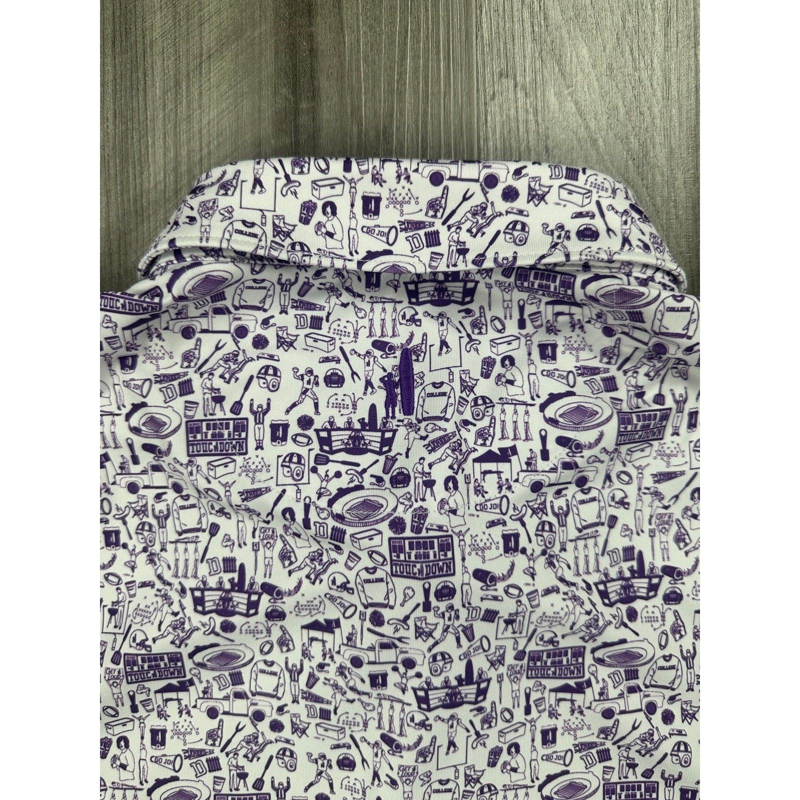 Johnnie-O TCU Horned Frogs Birdie Jersey Golf Polo in Purple and White — Size Medium // Preowned