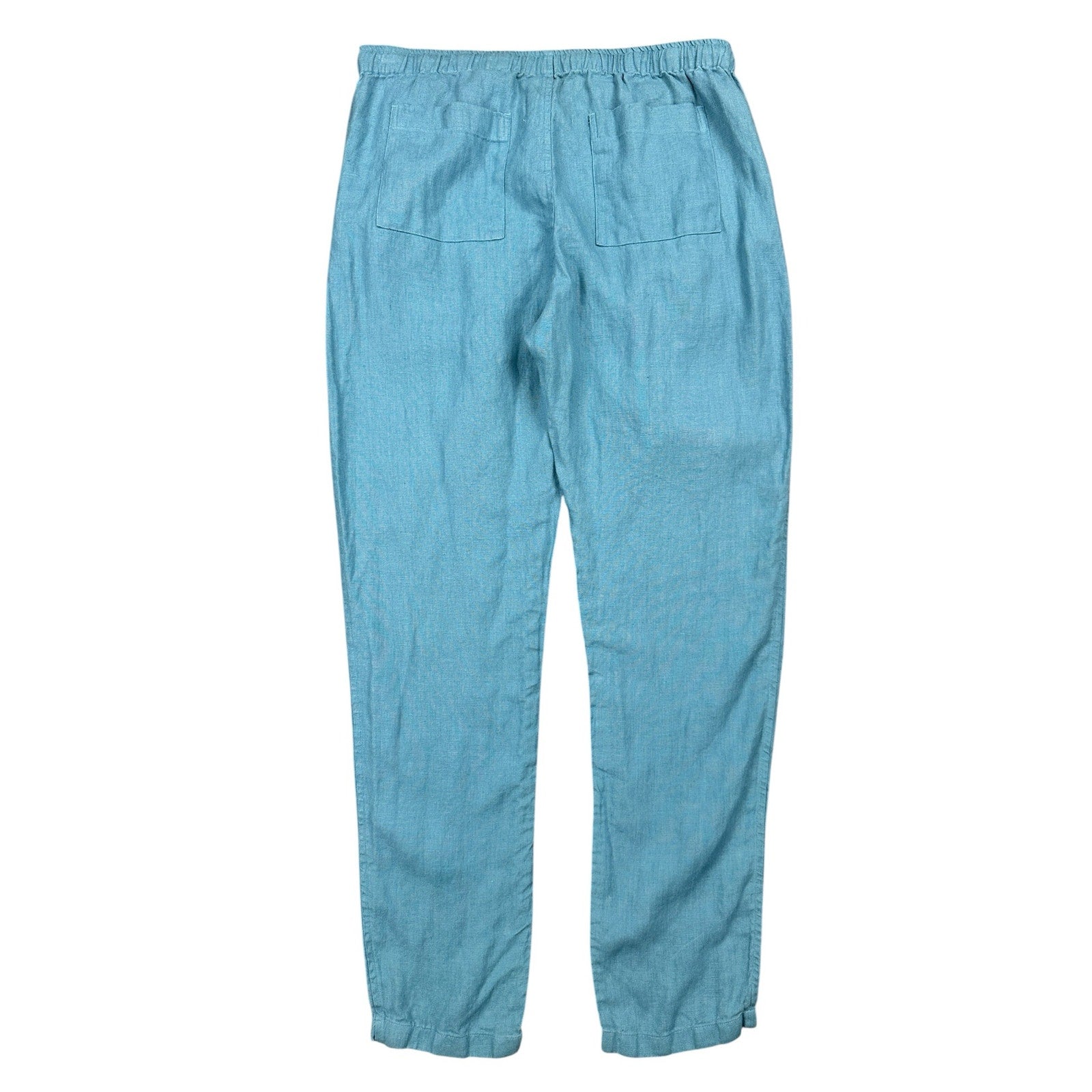 Alex Crane Bo Drawstring Linen Pants in Blue — Size Medium