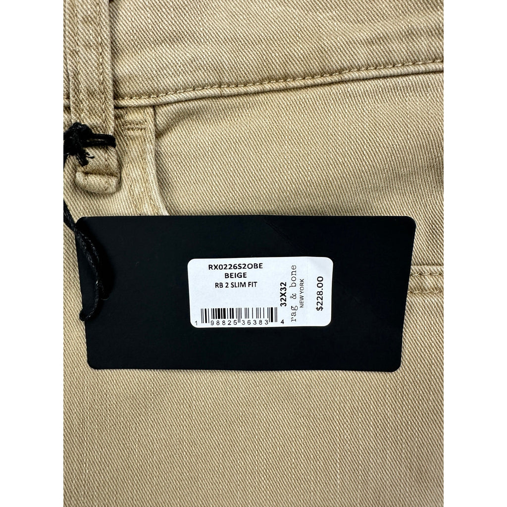 Rag & Bone RB 2 Slim Fit Jeans in Beige — Size 32x32