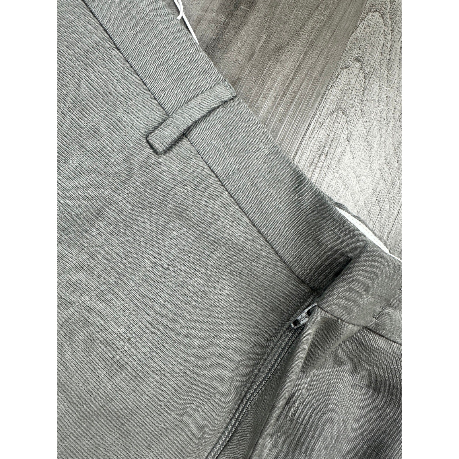 COS Linen Tailored Fit Trousers in Light Grey Melange — Size 32R