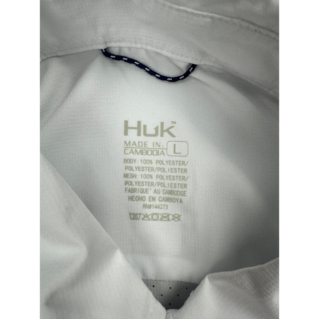 HUK Tide Point Long Sleeve Button Down — Size Large
