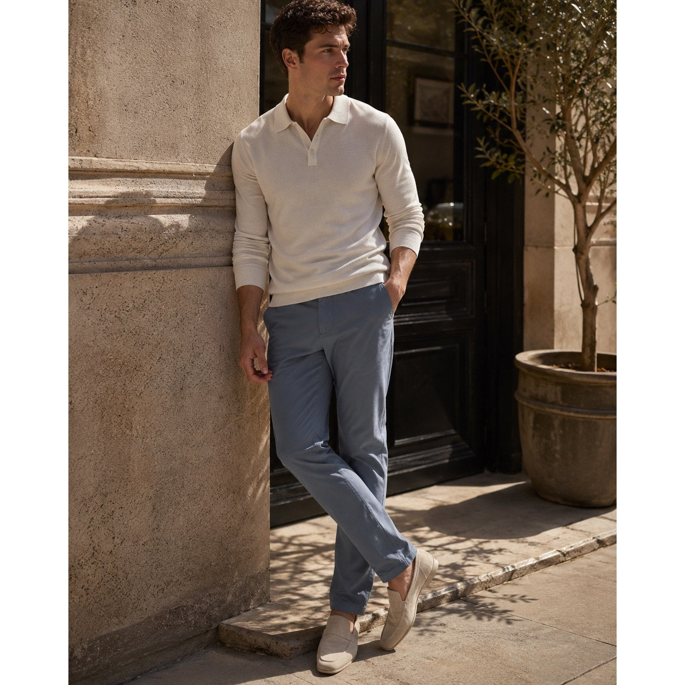 Reiss Stretch Chino Pants in Slate Gray — Size 34 Regular // Preowned