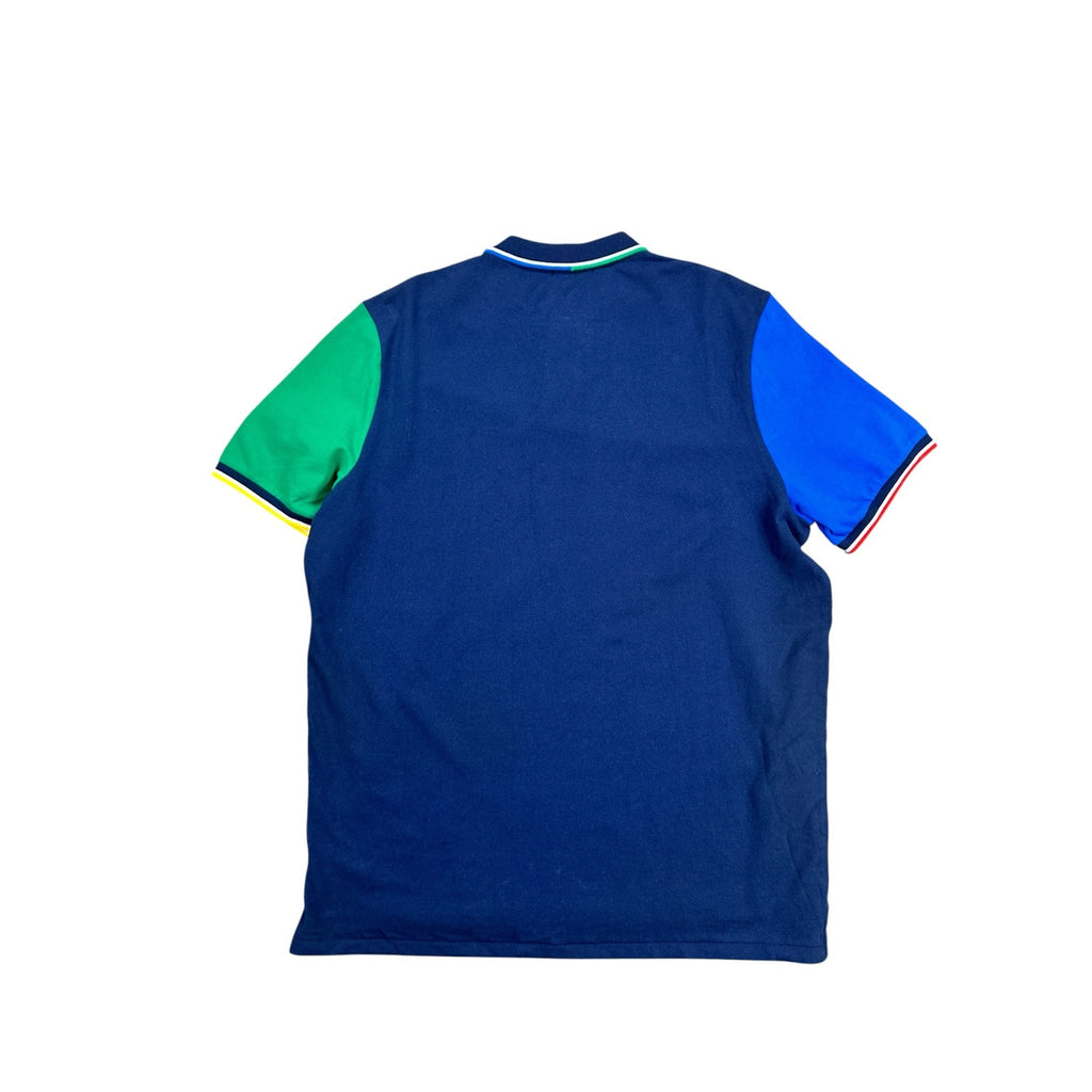 Polo Ralph Lauren Classic Fit Contrast Sleeve Mesh Knit Polo in Navy — Size XL