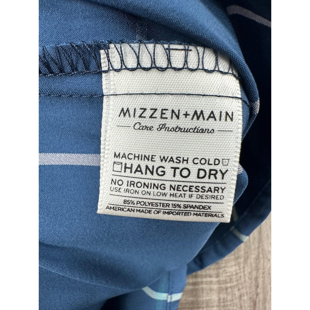 Mizzen+Main Leeward Collection Trim Fit Windowpane Long Sleeve Button Down Shirt — Size Medium // Preowned