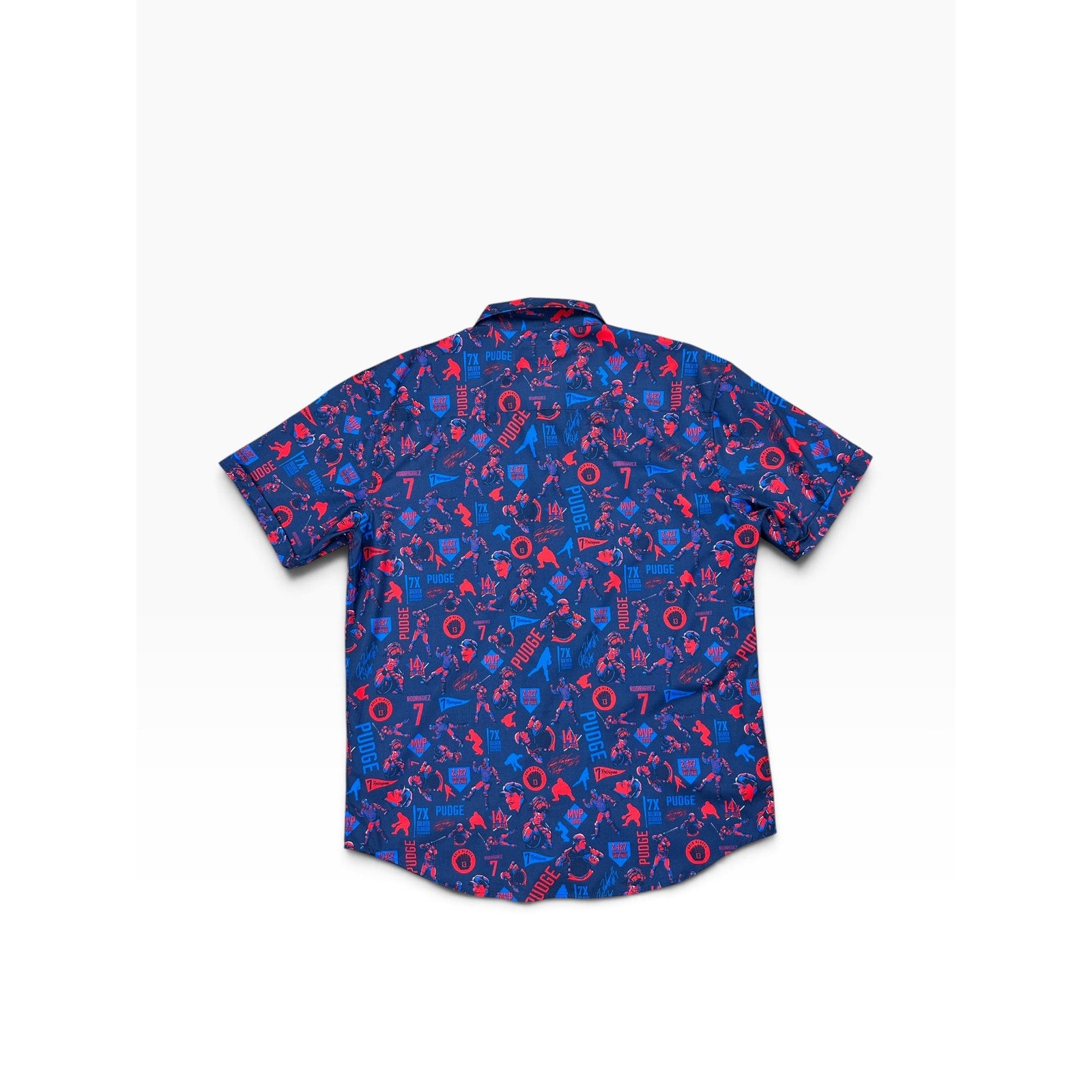 RSVLTS x National Baseball Hall of Fame Texas Rangers Ivan "Pudge" Rodriguez Shirt in Navy, Blue, Red — Size XL // Preowned