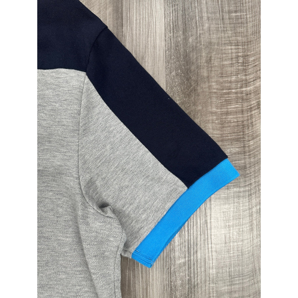 Fred Perry Slim Fit Colorblock Pique Polo in Navy Blue Gray — Size XL // Preowned