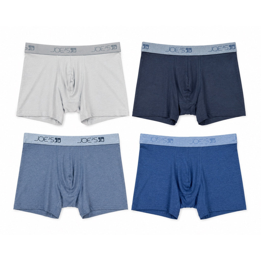 Joe's Jeans Everyday Luxe Cotton Modal Stretch Boxer Briefs 4-Pack in Blue — Size Small