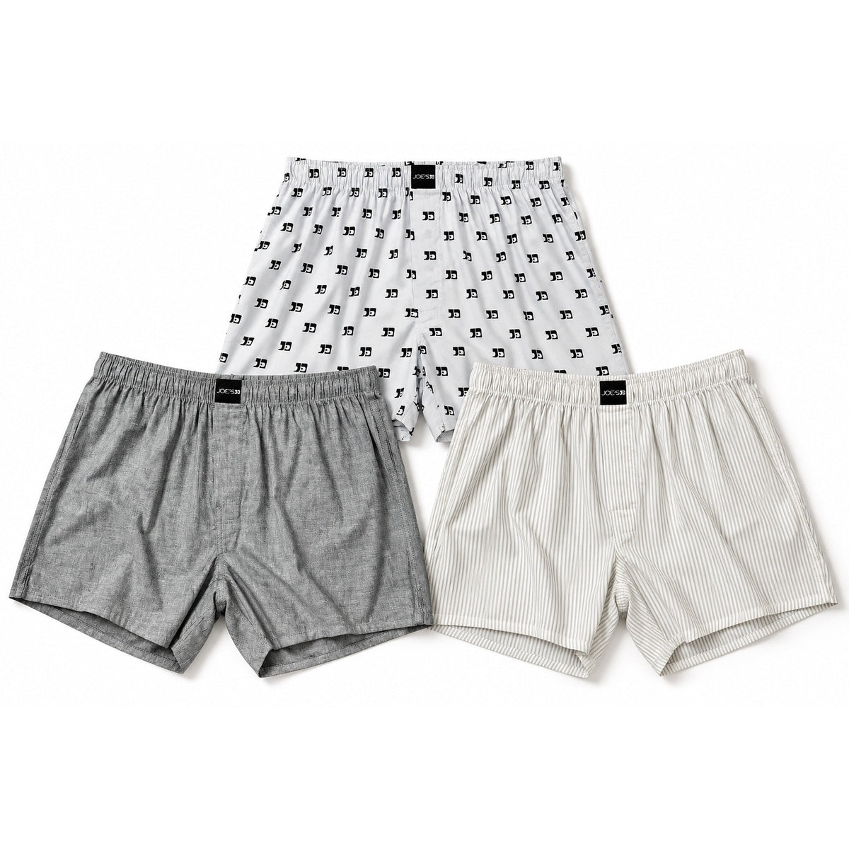 Joe's Jeans Everyday Luxe Comfort Woven Boxers - 3 Pack — Size Large
