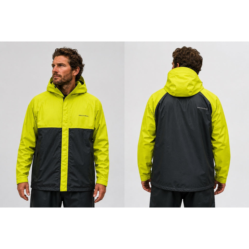 Grundens Trident Ripstop Hooded Jacket in High Visibility Yellow — Size 2XL