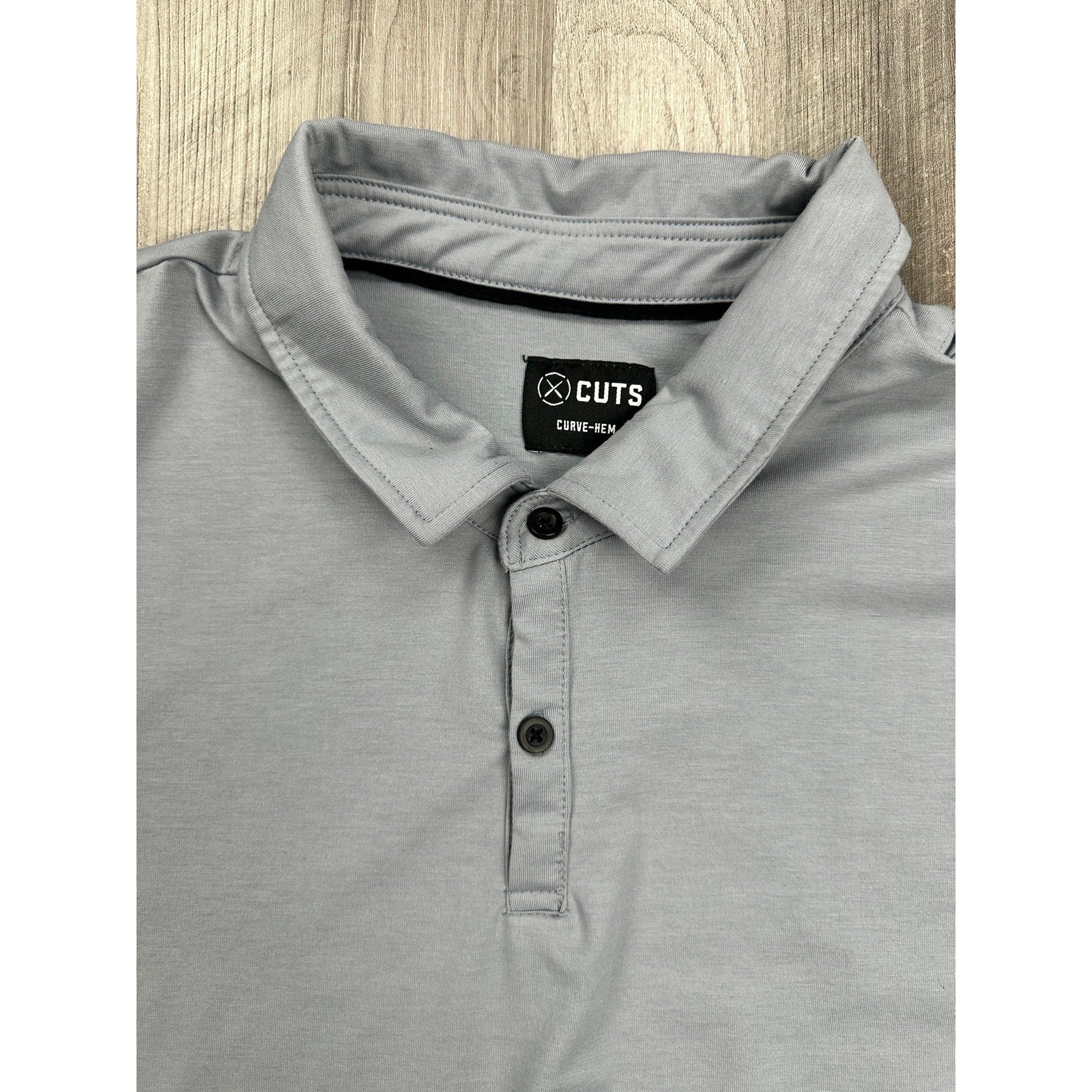 Cuts Pyca Pro Curve Hem Polo Shirt in Gray — Size 2XL // Preowned