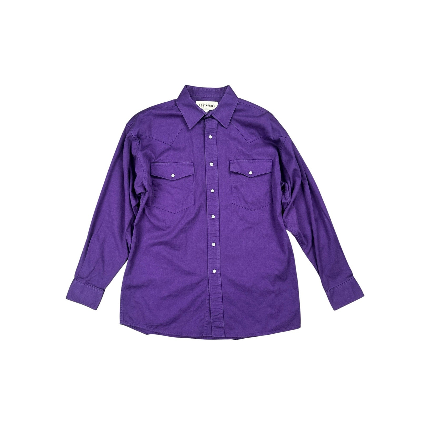 Cody James Twill Heavyweight Western Long Sleeve Pearl Snap in Purple — Size Medium // Preowned