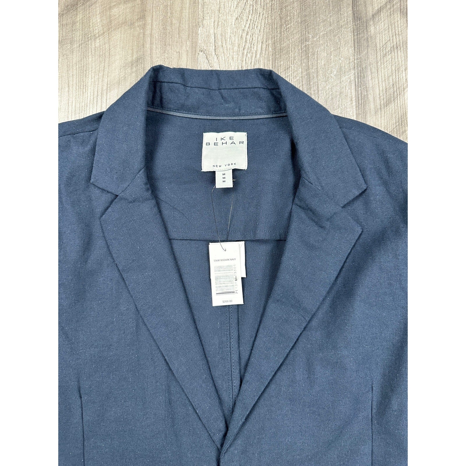 Ike Behar Unstructured Suit in Dark Navy Cotton Linen Spandex — Size Medium