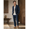 Ike Behar Unstructured Suit in Dark Navy Cotton Linen Spandex — Size Medium