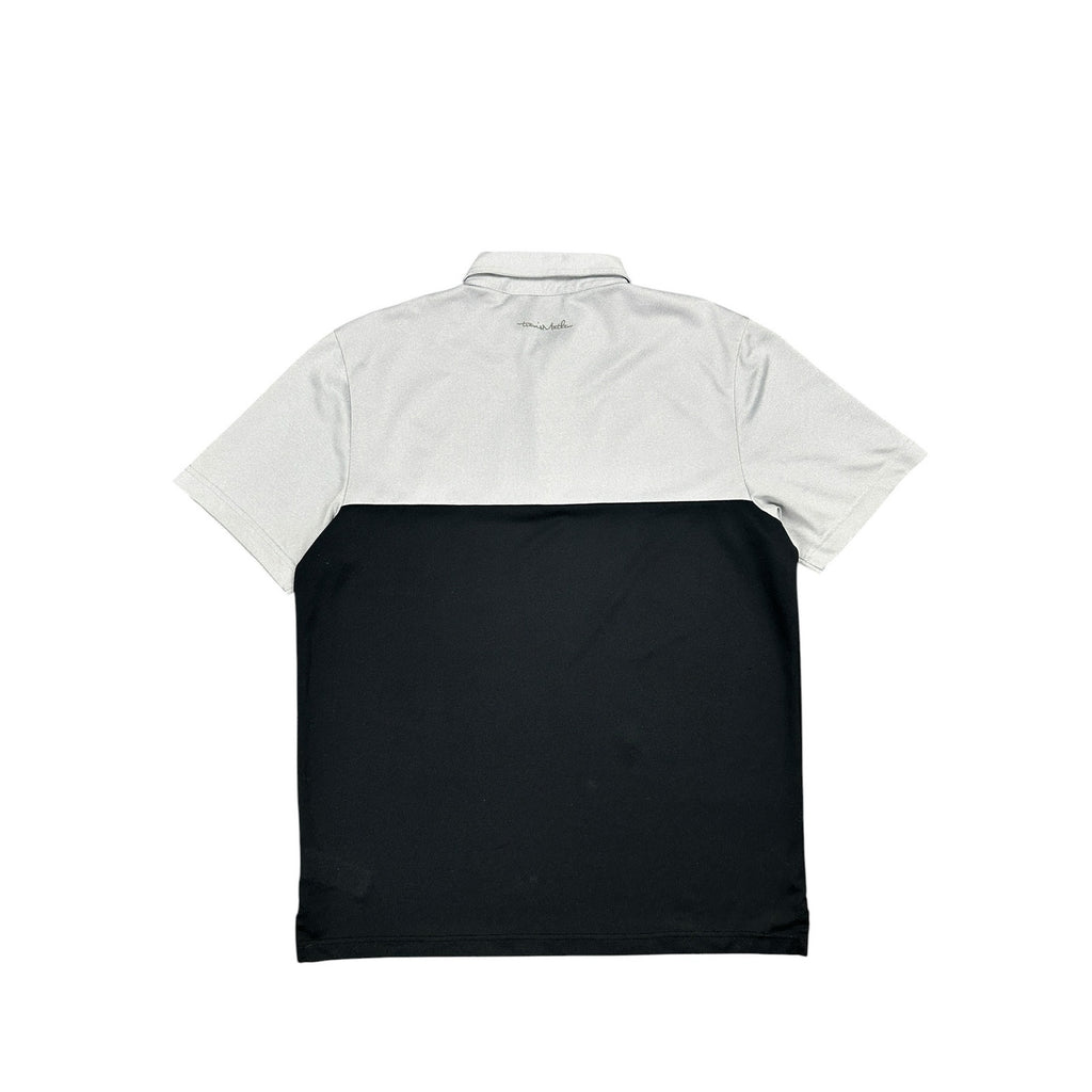 TravisMathew Real Treat Striped Stretch Golf Polo in Gray, Black, Purple — Size Large // Preowned