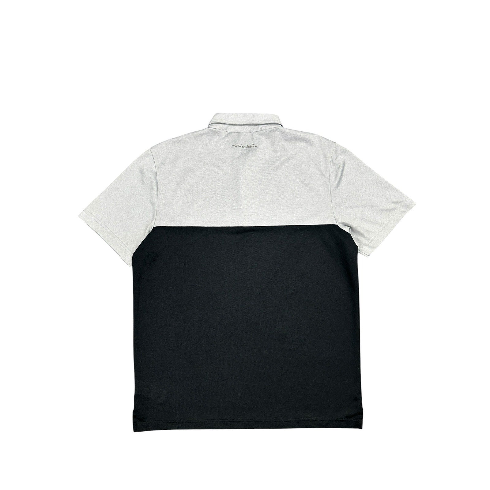 TravisMathew Real Treat Striped Stretch Golf Polo in Gray, Black, Purple — Size Large // Preowned