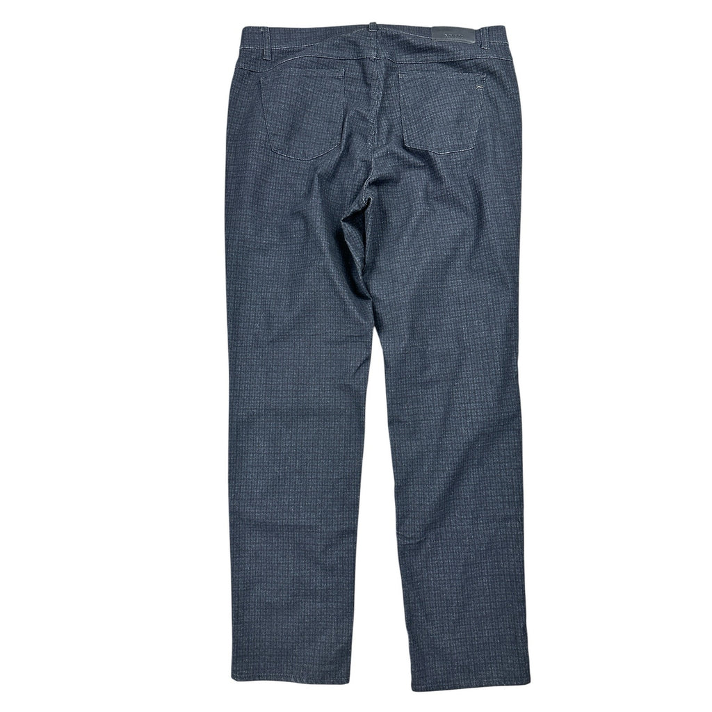 Brax Cooper Fancy Checkered Print Pants in Black and Navy — Size 38x34 // Preowned