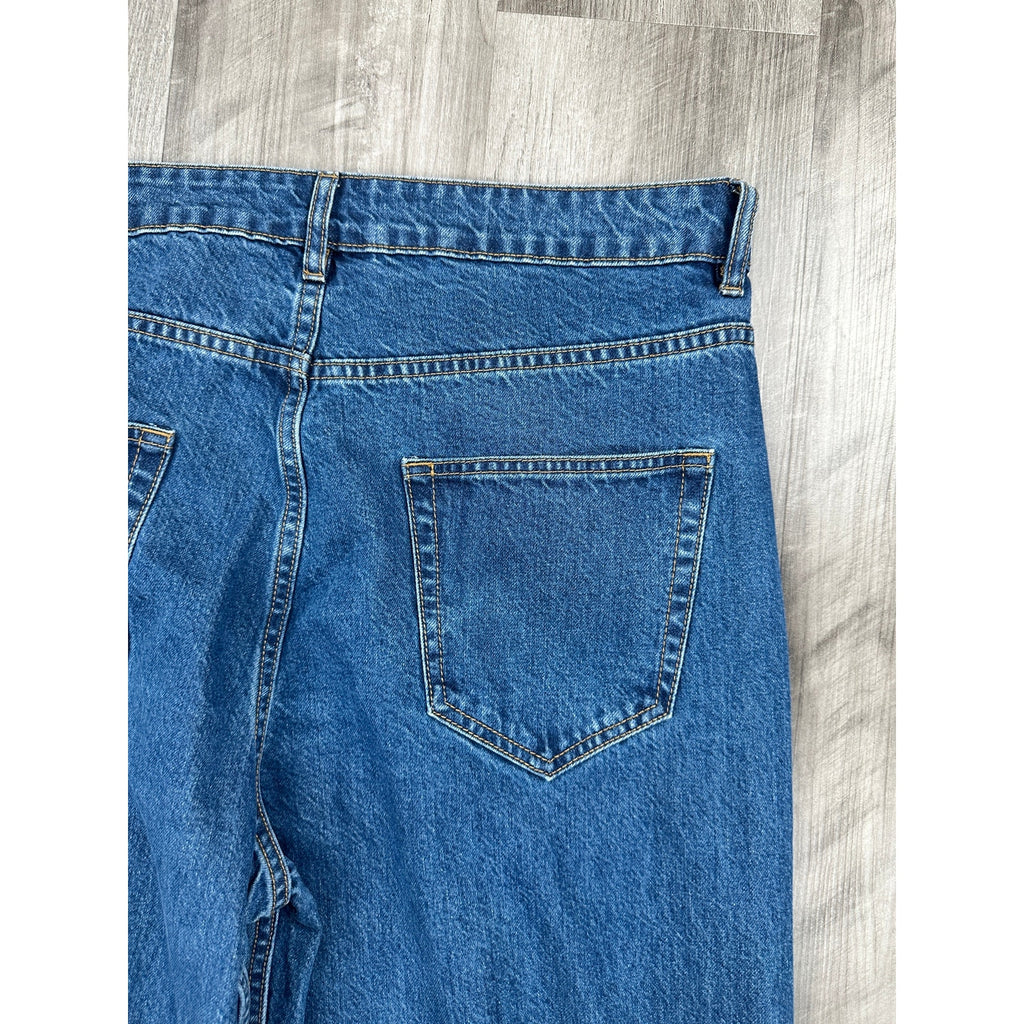 Pool House New York Wide Leg Straight Jeans in Blue — Size 38 // Preowned