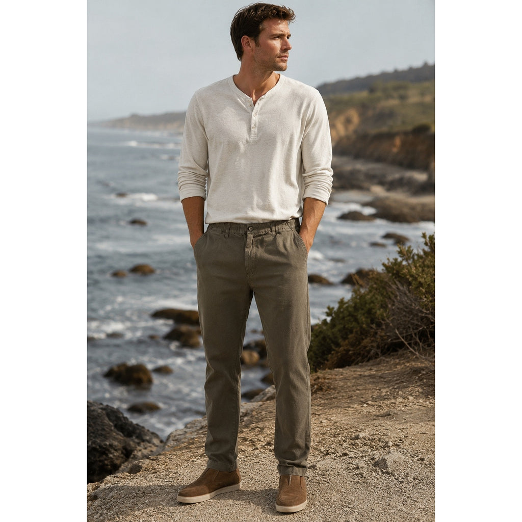 Cove Slim Straight Stretch Chino Pants in Brown — Size 34 // Preowned